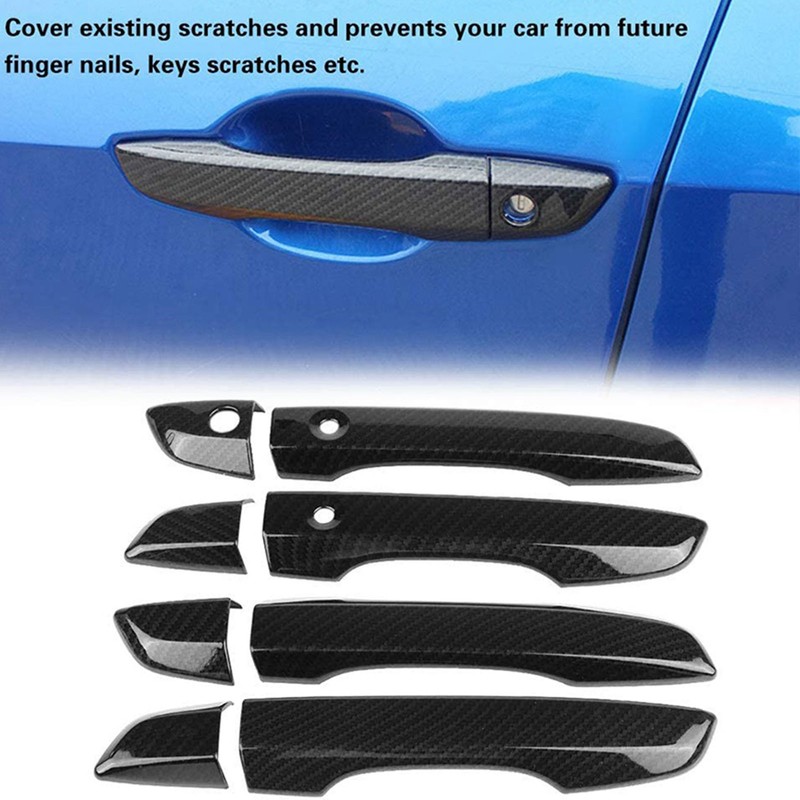 Door Handle Trim Cover Carbon Fiber Style Decoration Fit for