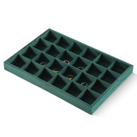 Yinbeini Earrings Organizer For Women, Velvet Jewelry Trays，Premium Rock Organizer,Luxury Earring Storage,Green Earring Case