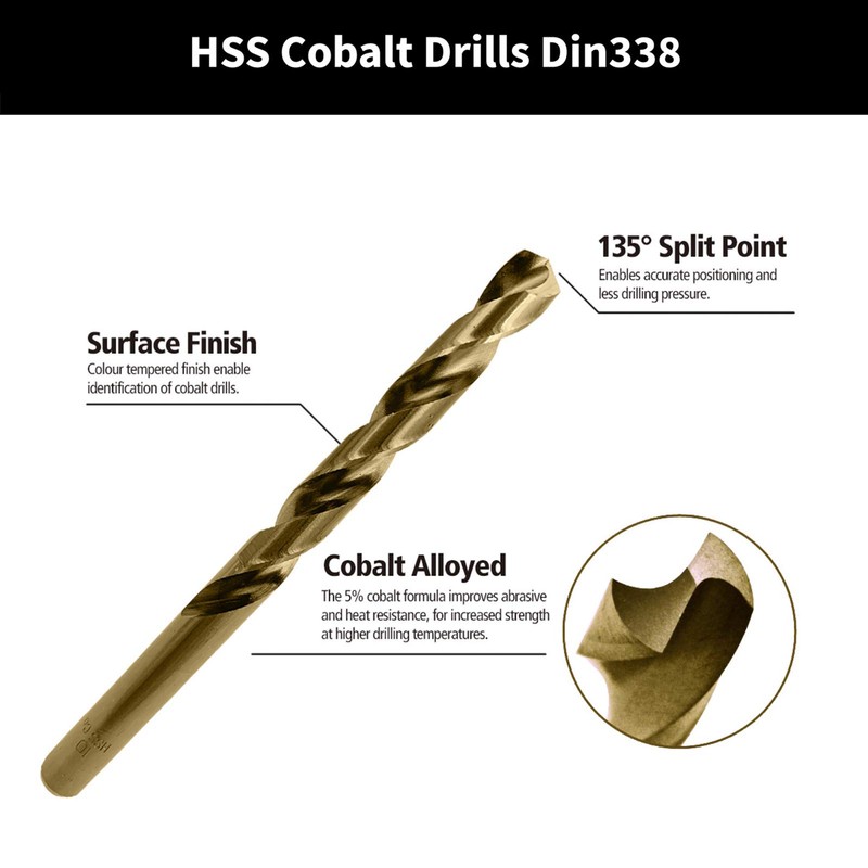 NORTOOLS Drill Bit Sets M35 Cobalt 5% DIN338 Hss-G Metal