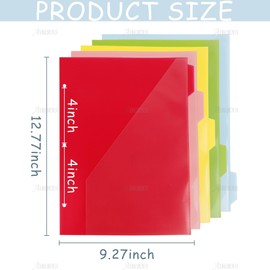 AUEAR, 3 Sets Multicolor 5 Tab Dividers for Ring Binder with Pocket Plastic Paper Tabs Office