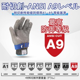 [Schwer] SlicePro Anti-Blade Gloves, ANSI Cut Resistance Level 9 PR1706, Highest Cut Resistant, Stainless Steel Cut-Resistant, Work Gloves, Disaster Prevention, Abrasion Resistant, Tear Resistant