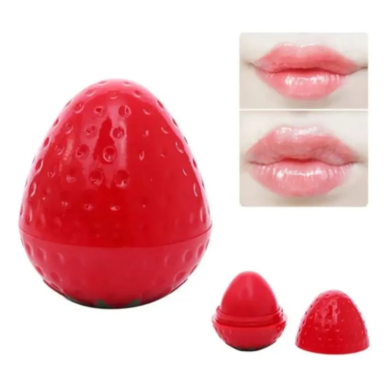 Caja 24pz Bálsamos Para Labios Hidratante Forma De Fresa