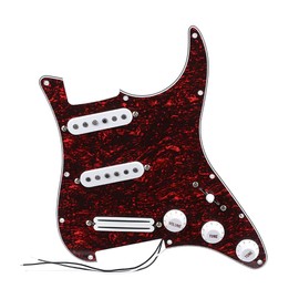 RuiJOTWAT Prewired Pickguard Loaded Modern Tone Triple Single Coil Pickups for Electric Guitars with 11 Mounting Holes, 3-Ply Pick Guards Wired SSS Pick Ups Wiring Harness, All Black