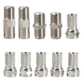 SuriNexCentrics Waterproof F-Type Connector for RG6 Coaxial Cable, Nickel-Plated, Compatible with Sky, Freesat, Virgin Media