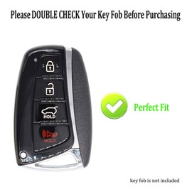 AYGUCEKE TPU Protective Key Fob Cover Case Compatible with Hyundai Azera Genesis Santa Fe Equus Key Fob (Black)