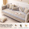 Ksriylm Boho Chenille Anti-Scratch Couch Cover, Waterproof Simple Striped Couch
