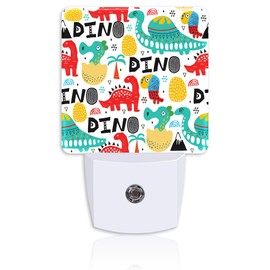 Neidius Funny Cartoon Dinosaurs Night Light for Kids Girls Boys,Colorful Dino LED Night Light Plug into Wall with Dusk to Dawn Sensor for Room Decor,Hallway,Kitchen,Bathroom,Nursery,Stairs