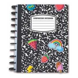 Cuaderno De Discos Profesional Compostic Negra 2 Separadores Composition Negra Sticker