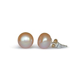 Freshwater Pearls 5-5.5 MM, 925 sterling silver stud earrings – Pink