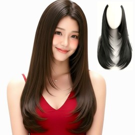 Diold C Curl Hush Layered Cut Hairpiece Snap Hair Extensions, 1 Piece, Natural Black / 디올드 C컬 허쉬 레이어드컷 헤어피스 똑딱이 붙임머리, 1개, 내추럴블랙