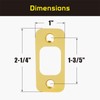 Siwil Deadbolt Strike Plate, Solid Brass Door Backplate 1" X