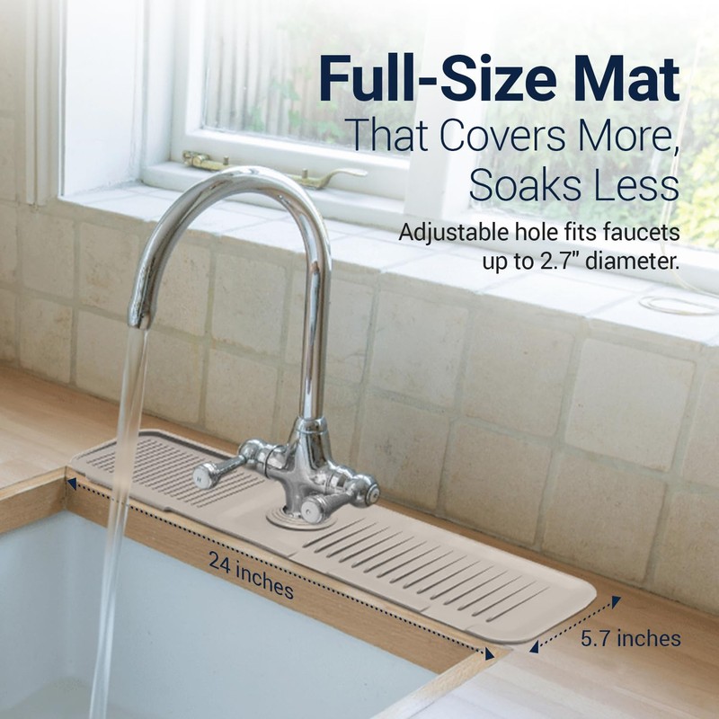 14.6” Silicone Faucet Mat For Kitchen Sink, Kitchen Sink Splash