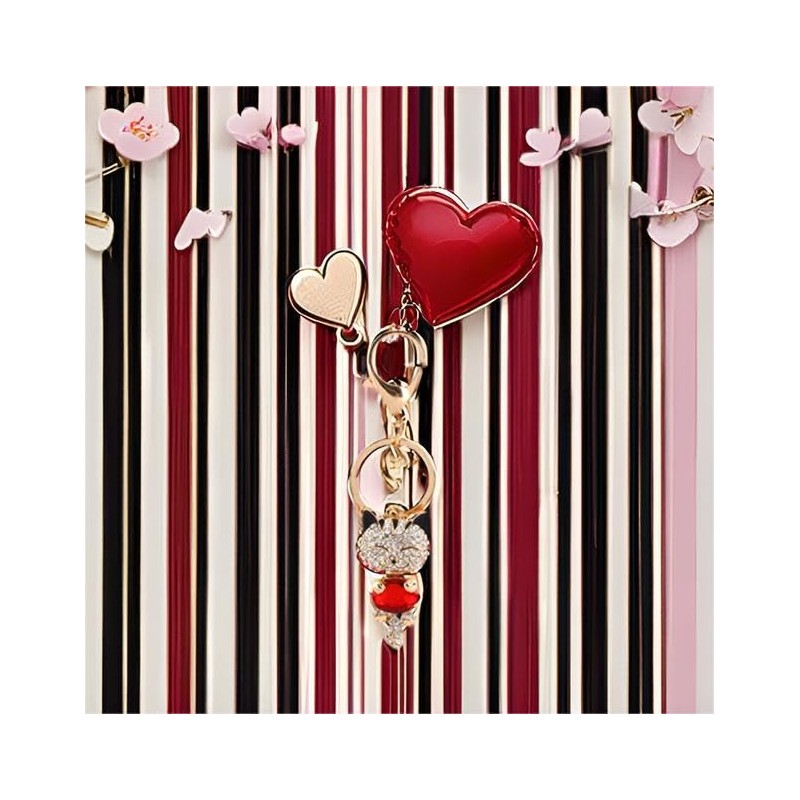 Hztyyier 3D Kitten Key Ring, Crystal Rhinestone Key Ring Charm