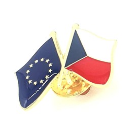 EU Czech Republic European Union Czechoslovakia Friendship Metal Enamel Country Flags Pin Badge