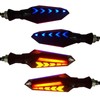 MOXRUQ 4-Pack LED Motorcycle Turn Signals, Universal Arrow Flowing Blinkers