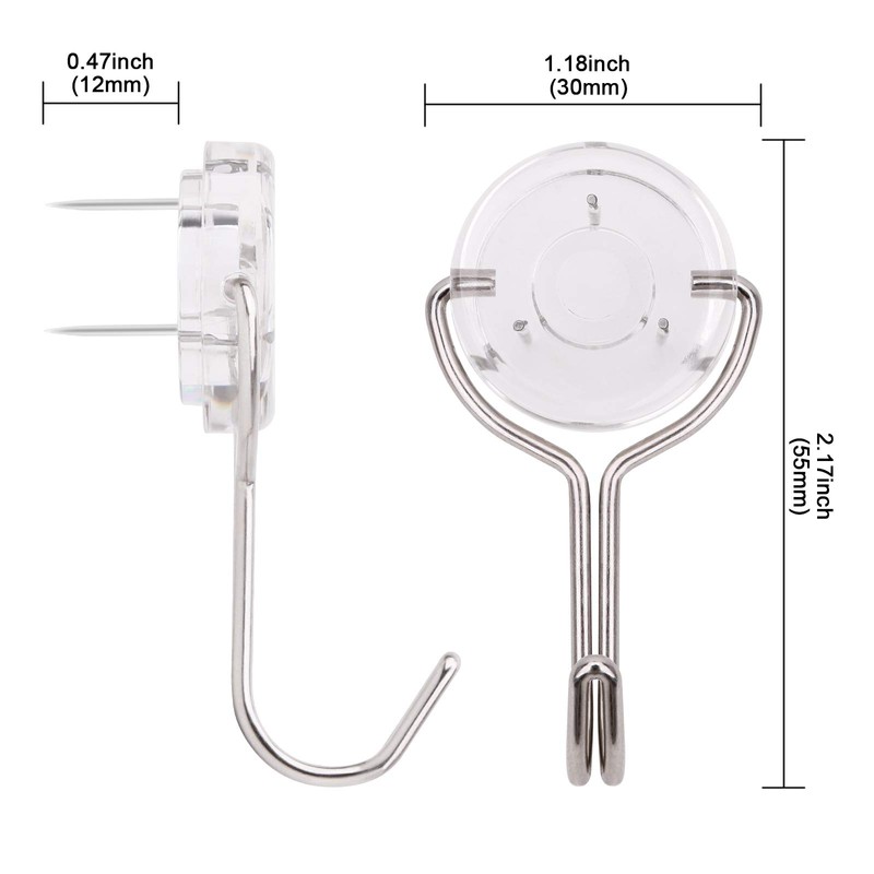 HARMIEY Plasterboard Veneer Wood Hooks Three Pin Hooks Clear Hooks