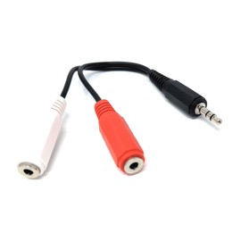 DRUT 15cm 3.5mm Stereo Jack Plug to 2 x 3.5mm Mono Jack Sockets Cable Lead 0.5ft