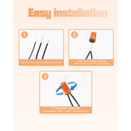 EZlumify Low Voltage Waterproof Wire Connectors Outdoor, Waterproof Wire Nuts, Electric Connectors for Wiring, Used for Low Voltage Landscape Lights, AWG 14,16,18,20,22 Gauge Wire, Orange Pack of 30