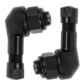 ST shengtuo Black Aluminum 90 Degree CNC Motorcycle Tire Valve Stems TV25AL for Aprilia, Ducati, KTM, Easy Installation, 0.357"/8.3mm+0.3mm Valve Hole Dia, Pack of 2