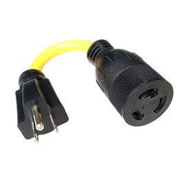 Parkworld 886511 Household Regular 15 AMP 5-15P Plug to Locking L6-20R Socket, 8 inches