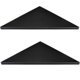 Corner Mounting Shelf,Easy to Install Wall Corner Shelf,Frosting Pattern Right-Angled,Set of 2 - Color: Brown