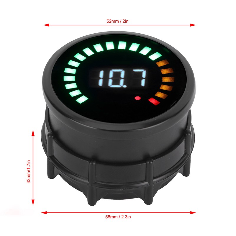 2in Car Voltmeter with LED Digital Display Vacuum Pressure Gauge