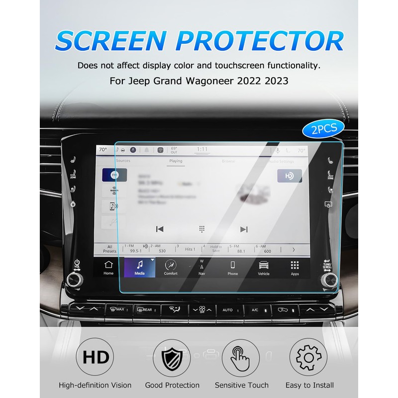 Autorder Custom Fit for 2PCS Screen Protector Jeep Grand Wagoneer
