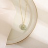 LOOYUUPEE Natural Hetian Jade Pendant Safe Buckle Necklace, Real Green