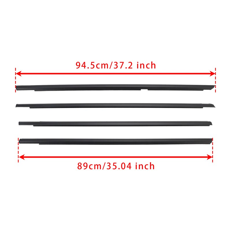 4PCS Door Glass Belt Outer Molding Weatherstrip For Suzuki Grand