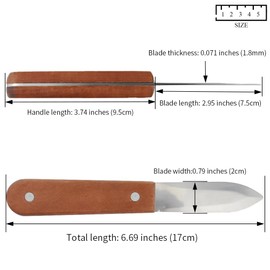 Acoeitl 2.95 Inch Oyster Shucking Knife Stainless Steel Thickened Blade Oyster Knives Dark Brown Wooden Handle Non-Slip Oyster Shucker Tool Oysters Opener for Seafood Oysters Scallops Clams