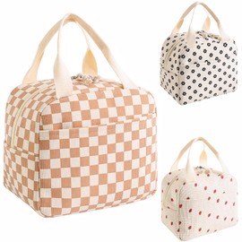 BEANPRECOY Insulated Lunch Bag for Kids & Adults Reusable Corduroy Lunch Box Tote, Leakproof Cooler Bag for Work, Office, School, Picnic, Travel, BBQ, Large Capacity & Cute Design