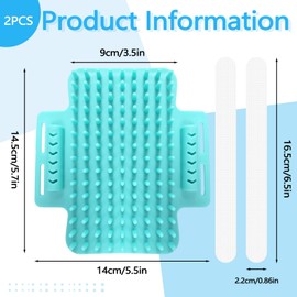 Roucerlin 2 Pack Rubber Cat Self Groomer Brush for Indoor Cats, Table Corner Cat Face Scratchers, Self Cleaning Cat Corner Brush, Cat Scratching Brush Tickling Comb for Kitten Shedding Mint Green