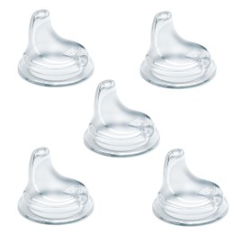 NUK - Boquilla de silicona de repuesto para todas las copas NUK Active y Learner, transparente, paquete de 5