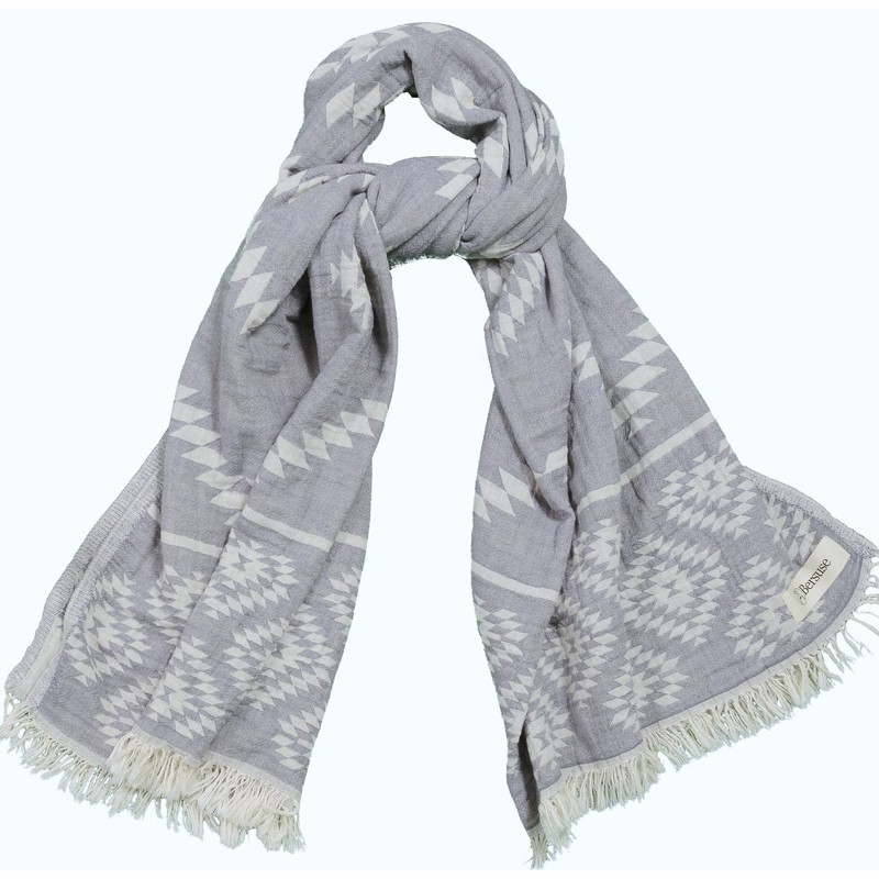 Bersuse 100% Cotton - Teotihuacan Turkish Towel - Silver Grey