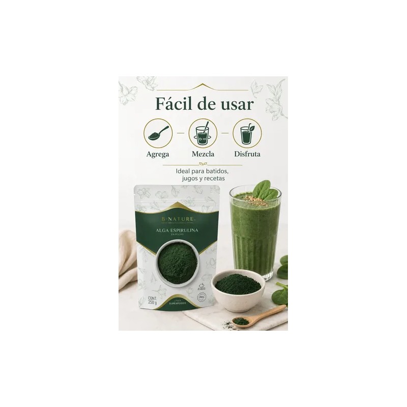 Alga Espirulina En Polvo B Nature 250 G Natural