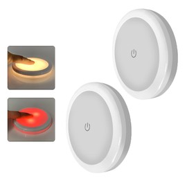DC 12V Interior Boat Ceiling LED Light Dual Color Warm White and Red Light, Surface Mounted for Interior Lighting of Household Trucks RVs Trailers Airplanes, Diameter 106mm Small RV Dome Light, 2 Pack