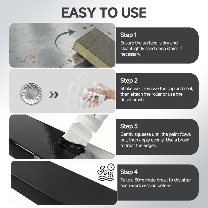 CARPOLY 2-in-1 Rust Converter & Metal Primer with Brush(5.29 Oz),