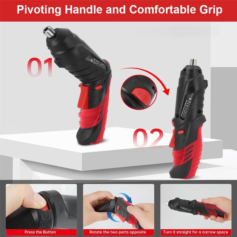 AFNZTME Cordless Power Screwdriver Electric Screwdriver Rechargeable Set, Battery Powered