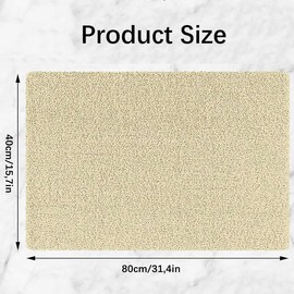 Non-Slip Shower Mat, Beige, 40 x 80 cm, Soft Comfort Safety Bath Mat with Drainage Holes, PVC Loofah Massage Shower Mats for Wet Areas, Quick Drying