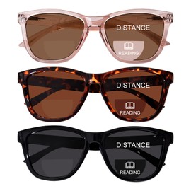 ZESAKER Bifocal Reading Sunglasses for Women Men Stylish Outdoor UV Protection Reader Sunglasses Spring Hinges Anti Glare Filter Blue Light Blocking Sun Readers (Black+ Tortoise+ Light Brown, 3.0)
