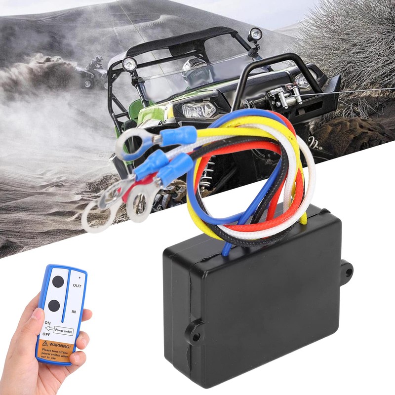 TKSE Wireless Winch Remote Control Set, 120W 12-24V Electric Winch