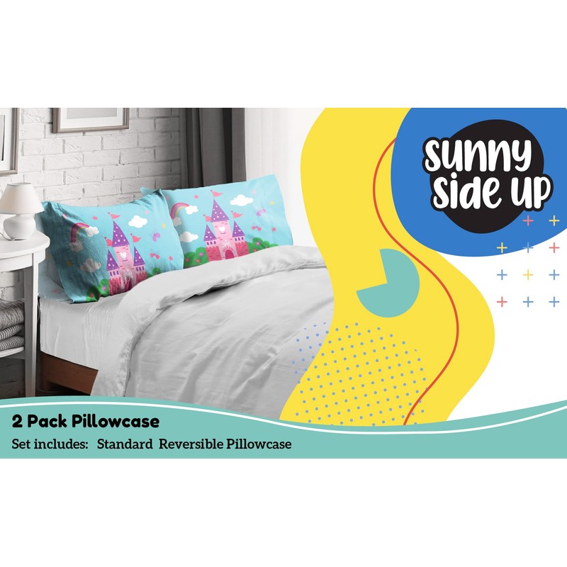 Sunny Side Up Magic Castle 2 Pack Reversible Pillowcases -