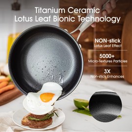 ThierryVuiton Nonstick Frying Pan Set – 8" 10" 12" Titanium Ceramic Skillet with Lid, Stay-Cool Handle,PFAS, PTFE, PFOA-Free, Non-Toxic, Dishwasher & Oven Safe, Compatible with All Cooktops