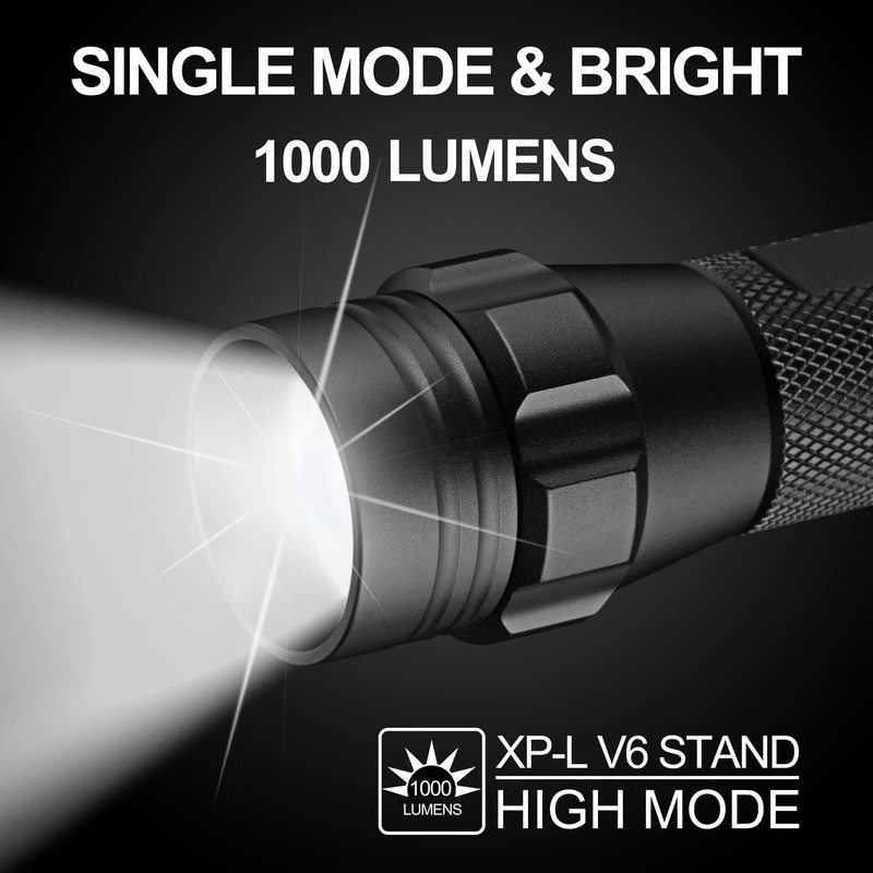 FandyFire Tactical Flashlight with Holster, 1000 High Lumen Single Mode