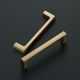 Ravinte 5 Pack Solid 4 Inch Kitchen Square Cabinet Handles Champagne Bronze Drawer Pulls Kitchen Cabinet Hardware Handles