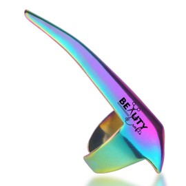 Pro Hair Parting & Sectioning Rings-Stainless Steel Finger Braiding Pick Tool for Precise Hair Styling and Extension Installations (1 PC Rainbow)