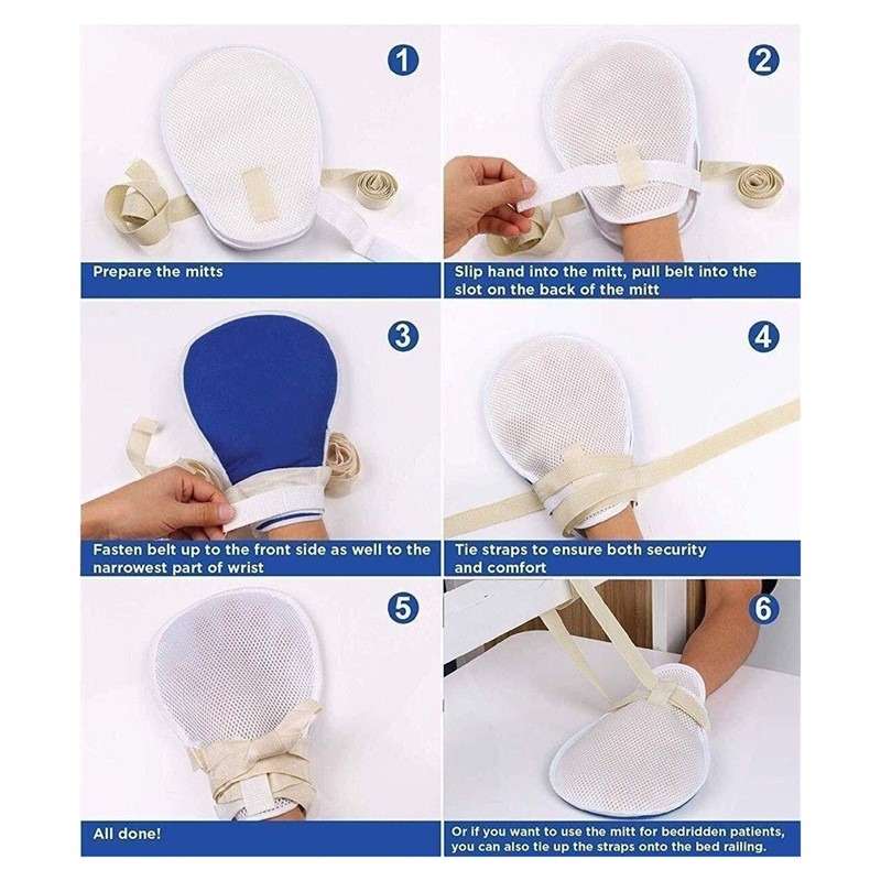 FGUD Safety Control Mitts,Dementia Gloves Hand Infection Protectors Mitts Finger