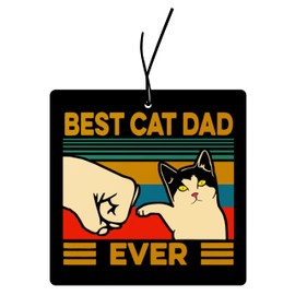 2x Best Cat Dad Duftbaum Auto lustig Katze, Auto Duftspender, Duftbaum Auto tuning, car air freshener, Duftanhänger Auto, Duftbaum Set Auto