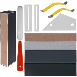 Yootones Luthier Tool Set Fret Crowning File Fret Rocker, Fret Leveling Beam Sanding Leveler Beam, Fingerboard Guards String Spreaders & Sanding Papers for Guitar Bass