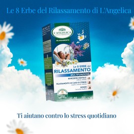 L'Angelica, Le 8 Erbe del Rilassamento, Integratore Multifunzione, Favorisce il Benessere Mentale, Rilassamento in Caso di Stress, Addormentamento, 1 Confezione da 50 Compresse